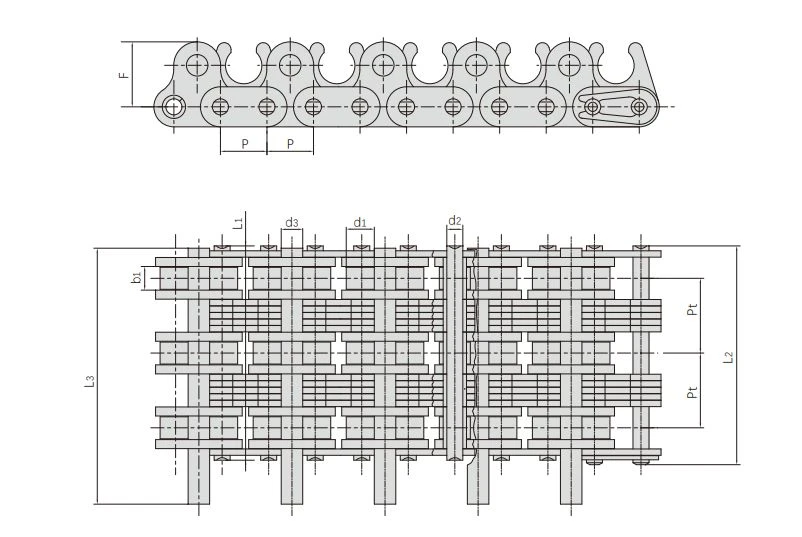 Chain for textile machinery Chain for textile machinery