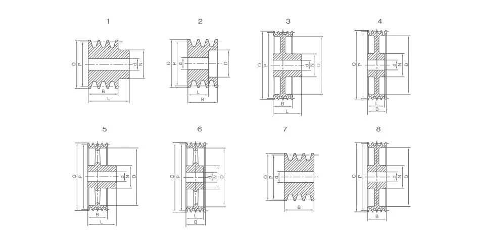 SPB-4 Stock Bore V-pulleys