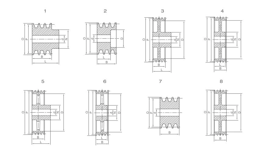 SPB-6 Stock Bore V-pulleys